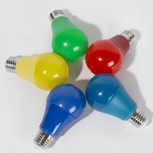 Led renkli ampul kırmızı sarı yeşil mavi mor pembe süslemeleri ampul 3W 5W 7W