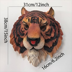 Decoración de Pared con Cabeza de Animal 3D en Oferta, Escultura de Resina para Montar en la Pared con Cabeza de Tigre o León, 2 Tamaños, Decoración Realista de Vida Silvestre para el Hogar o Bar - Product Image 4