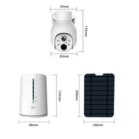 Système de caméra de sécurité sans fil 2CH Solar NVR Home Base 2-Cam Kit, batterie rechargeable WiFi, stockage cloud 360 °   Caméra PTZ