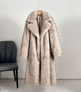 <span class=keywords><strong>Manteau</strong></span> <span class=keywords><strong>Long</strong></span> en Fausse <span class=keywords><strong>Fourrure</strong></span> pour <span class=keywords><strong>Femme</strong></span>, Col Tailleur Luxueux, Automne Hiver, Vente Chaude - Product Image 2