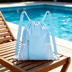 Sacs à cordon personnalisables imperméables, sac à cordon en polyester de bonne qualité, sac de natation, sac de sport, sac à dos de gym, sac à cordon - Product Image 1