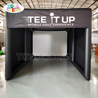 TOYS-OCEAN Tente de simulateur de golf gonflable populaire pour événements extérieurs, support de projecteur, gonflage électrique/manuel, 10-12 pieds