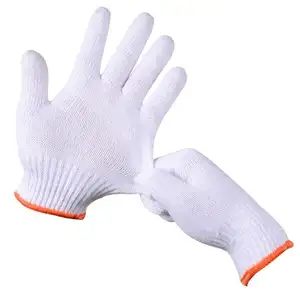 Factory supply discount price Industrial Wear-Resistant Anti-Skid White Hand Nylon Safety Gloves work gloves