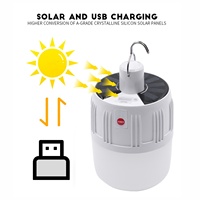 Super lumineux solaire camping lumière led ampoule pas cher multifonction prix de gros clignotant lumière d'urgence recharge lumière