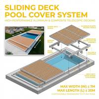 Couverture de piscine coulissante motorisée sur mesure, terrasse à charge lourde, base en alliage 6063, revêtement de sol en aluminium emboîtable pour cour arrière