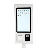 Kiosque tactile LCD sur pied de 21,5/23,8 pouces pour commande autonome, paiement en espèces et billets avec lecteur de codes-barres et fonction SDK