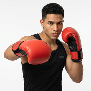 Gants d'entraînement de boxe professionnels Premium Rouge Noir 100 % Cuir de vachette Doigts entiers Légers Logo personnalisé Poignet sécurisé - Product Image 4