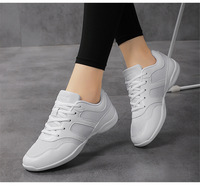 2128 Chaussures de danse pour femmes, chaussures de cheerleading, chaussures de jazz à semelle souple, chaussures de fitness, chaussures de danse d'entraînement, chaussures de sport pour la gym et le cheerleading