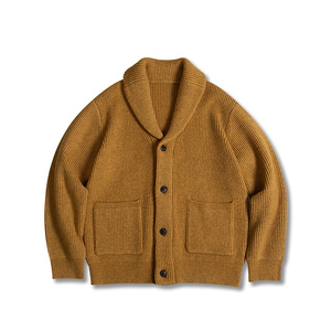 Veste en <span class=keywords><strong>laine</strong></span> mérinos épaisse pour <span class=keywords><strong>homme</strong></span>, style vintage, col britannique, bouton unique, mature, pour le travail, <span class=keywords><strong>cardigan</strong></span> d'hiver - Product Image 1