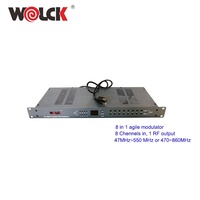 Modulateur CATV Agile Wolck 8 en 1, 8 canaux, fréquence réglable, modulateur analogique AV vers RF pour système TV d'hôtel