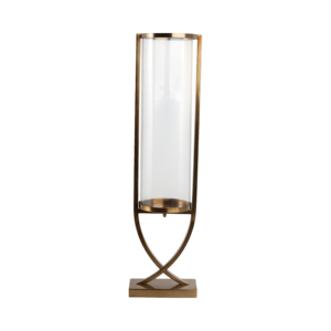 Contemporary Metal And <b>Glass</b> Hurricane Candle Holder Elegant Pillar <b>Candlestick</b> Table Centerpiece Decorative - Product Image 4