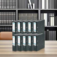 Carpeta de archivo de arco de palanca de plástico negro de tamaño A5 con dos agujeros organizador de gran capacidad para oficina, hogar y almacenamiento de documentos escolares