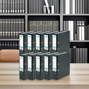 مجلد بلاستيكي أسود بحجم <span class=keywords><strong>A5</strong></span> مع فتحتين منظم بسعة كبيرة للمكتب والمنزل والمدرسة لتخزين الوثائق - Product Image 4