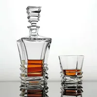 Decantador de whisky italiano de cristal para hombre, Juego de vasos de cristal con 4 vasos para whisky, 5 uds.