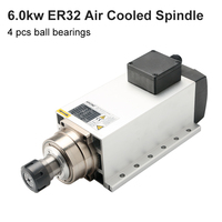 Husillo Matic de 6.0Kw Refrigerado por Aire, Motor de Husillo de 18000rpm Er32 para Kits de Grabado y Fresado, Gran Venta