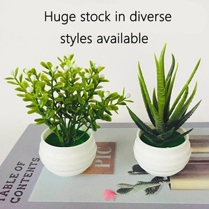 6 stuks groene bonsai kunstplanten kleine potplanten bloemen mini planten met <span class=keywords><strong>pot</strong></span> voor huis kantoor tafeldecoratie - Product Image 1