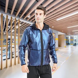 Мужской спортивный костюм-кардиган большого размера с капюшоном, влагоотводящий, для лета, для снижения веса – оптом - Product Image 2