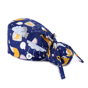 Gorro quirúrgico colorido, gorro de cola de caballo, gorro de fregado Dental, banda para el sudor transpirable Bouffant, animales impresos, suave para departamento ambulatorio - Product Image 5