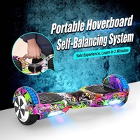 Hoverboard intelligent à auto-équilibrage avec haut-parleur Bluetooth et lumières LED multicolores pour enfants et adultes