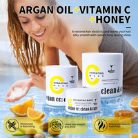 Masque capillaire à l'huile d'argan en gros sous marque privée – Traitement hydratant et réparateur en profondeur avec vitamine C et miel pour des cheveux nourris