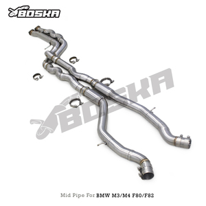 Factory Pice SUS304 Exhaust Midppipe for BMW M3 F80 M4 F82 3.0T 2014-2019 Boska Equal Length Mid Pipe - Product Image 2