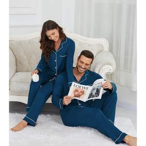 Pijamas Personalizados al por Mayor para Parejas, Pijamas Familiares a Juego, Ropa de Dormir para Hombre y Mujer, Ropa de Casa, Conjuntos de Pijamas para Parejas - Product Image 2