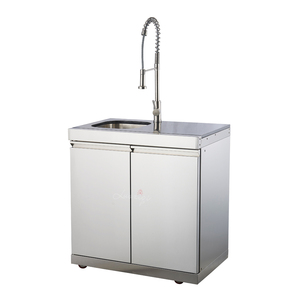 Ensemble de meubles d'extérieur de cuisine et de jardin de qualité supérieure en acier inoxydable pour la cuisine d'extérieur îlot barbecue avec évier intégré - Product Image 6