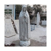 Statue de Marie en granit triste en marbre de conception traditionnelle personnalisée pour cimetière catholique
