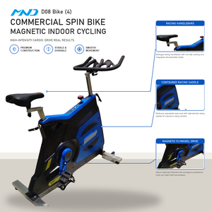 Vélo d'exercice dynamique à transmission par courroie Classic MND Fitness, équipement de cyclisme d'intérieur pour salle de sport à Brasilia, destiné aux revendeurs d'équipements - Product Image 1