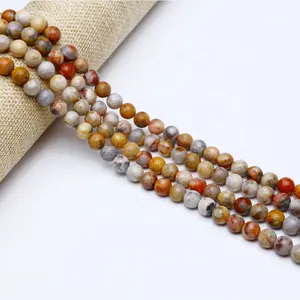 6mm 8mm 10mm Crazy agate cheap jade round jewelry real beaded lace natural stone and crystal craft loose beads