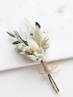 Boutonnière de mariage Bouquet de petites fleurs séchées Boutonnière Groomsman Decor Mini Corsage Arrangement pour la fête des mères