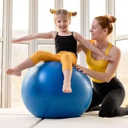 Fitness ekipmanları Anti patlama kaymaz Pilates çocuklar PVC Yoga topu, çevre dostu aksesuarları egzersiz topu ile özel Logo