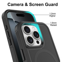 Étui de téléphone à absorption des chocs magnétique en TPU+PC à double couche pour IPHONE16 17 ou plus récents