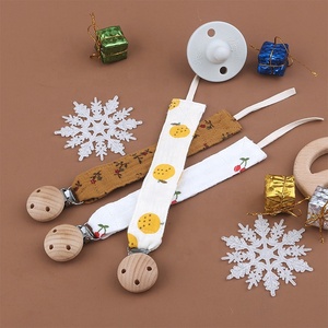 Commercio all'ingrosso personalizzato <span class=keywords><strong>Baby</strong></span> Dummy mussola porta legno catena bambino ciuccio Clip forniture per l'alimentazione prodotti - Product Image 4