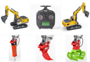 <span class=keywords><strong>HUINA</strong></span> Kabolite <span class=keywords><strong>K970</strong></span>-100 Excavatrice hydraulique télécommandée en alliage à l'échelle 1/18, modèle entièrement fonctionnel RTR avec 3 grappins - Product Image 4