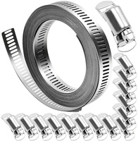 1/2 "12.7mm bande passante personnalisée collier de serrage américain réglable 304 colliers de serrage en acier inoxydable collier de serrage SS304 finition zinc