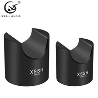 Pieds d'isolation pour enceintes YIVO noirs et argentés, en aluminium pur, amortisseurs de chocs avec plaque de base, support de câbles, patins audio HiFi