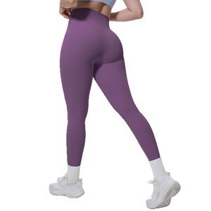 Leggings de yoga pour femmes, taille haute 28 pouces, effet ventre plat, séchage rapide, avec logo personnalisé, <span class=keywords><strong>pantalon</strong></span> d'entraînement - Product Image 5