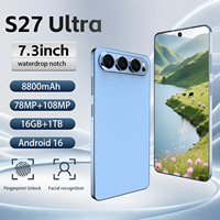 Smartphone S27 Ultra 5G Android 15 Écran LCD 7,3 pouces 120Hz 16 Go de RAM 1 To de ROM Appareil photo 108MP Batterie 8800mAh Double SIM Téléphone portable débloqué