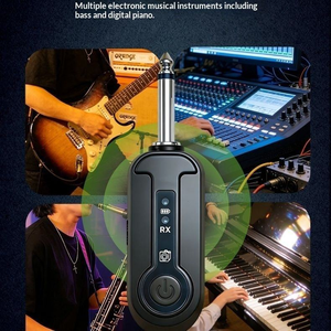Système de guitare sans fil SK151 2,4 GHz, émetteur-récepteur 1 à 2, émetteur audio sans fil rechargeable <span class=keywords><strong>pour</strong></span> guitare électrique et basse - Product Image 5