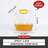 Pochettes Doypack transparentes en gros avec bec verseur, conception anti-effraction, réutilisables en PET/PE pour l'emballage de jus de fruits, smoothies et boissons