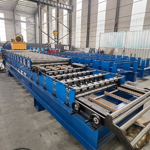 Nhà máy sản xuất giá hai lớp 980 hình thang mái ngói màu thép và <span class=keywords><strong>1080</strong></span> ngói cuộn tạo thành máy - Product Image 4