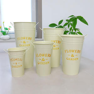 4 seaux à fleurs <span class=keywords><strong>en</strong></span> métal galvanisé Vases de grande hauteur rustiques de style français pour mariage et décoration intérieure - Product Image 6