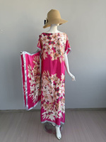 Ensemble 2 pièces Abaya style Dubaï respirant printemps, Robe longue Kaftan soyeuse élégante, Robe musulmane avec foulard, Grandes tailles pour femmes