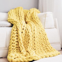 Couverture lestée Couvertures tricotées épaisses faites à la main Régulation de la température Respirant Doux Chunky Double Knit Throw Blanket