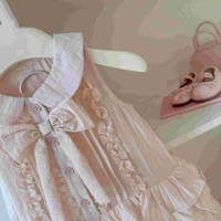 Nouvelle Robe d'été pour Bébé Fille, Col Rabattu, Nœud, Sans Manches, Jupe Enfant, Vêtements Mignons pour Enfants