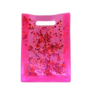Pochette de maquillage personnalisée pour femme, ouverte, tendance, scintillante, couleur magique, luxe, paillettes, PVC, sac à main cosmétique
