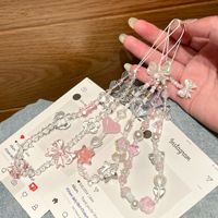 Pendentif de téléphone portable perlé fait main, porte-clés, chaîne de main DIY, pendentif pour sac à dos/appareil photo, anti-perte