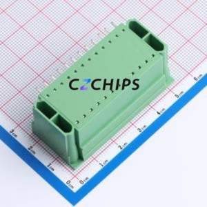 DB2ERHM-3.5-2*12P-GN Plug-in Terminal Block Bent Lead Through Hole,P=3.5mm Board-to-Board / Socket - Closed Screw Fixing 2x12P - Product Image 2