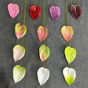 Fleur d'Anthurium Artificielle Yixuan en Plastique Effet Réel, Décorations de la Saint-Valentin, Bouquet Portable, Accessoires de Photographie - Product Image 2